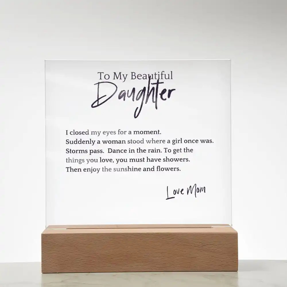 Flowers and Sunshine Acrylic Plaque Gift For Daughter Gift for 708 - Home & Garden > Decor > Decorative Plaques | Gifting2Go