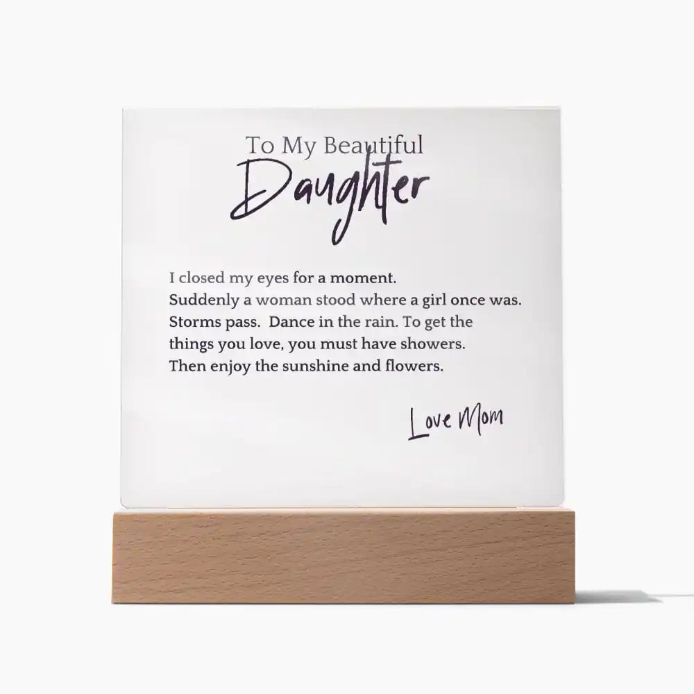Flowers and Sunshine Acrylic Plaque Gift For Daughter Gift for 708 - Home & Garden > Decor > Decorative Plaques | Gifting2Go