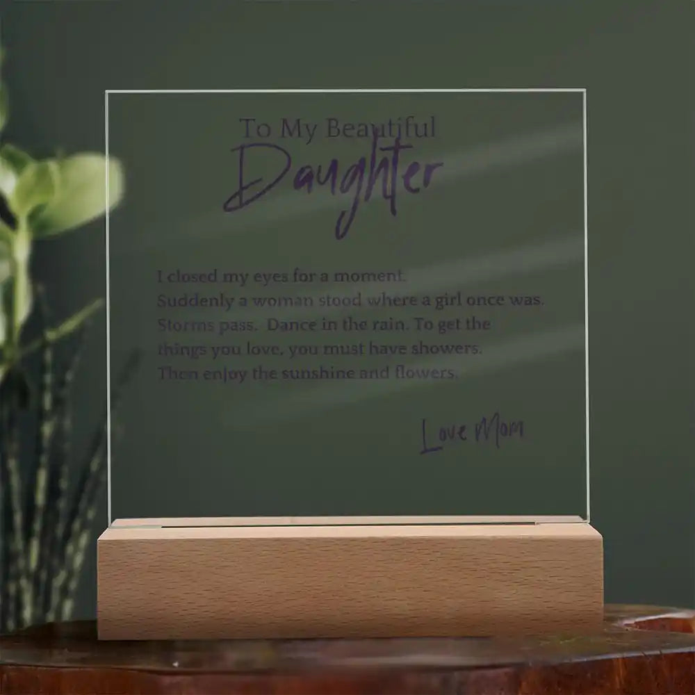 Flowers and Sunshine Acrylic Plaque Gift For Daughter Gift for 708 - Home & Garden > Decor > Decorative Plaques | Gifting2Go
