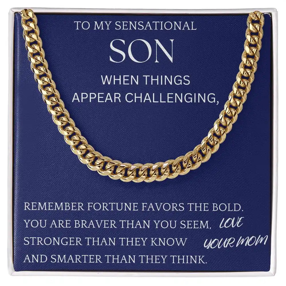 Fortune Favors The Bold Chain Jewelry For Son Christmas Present For Men Gift for Jewelry | Gifting2Go