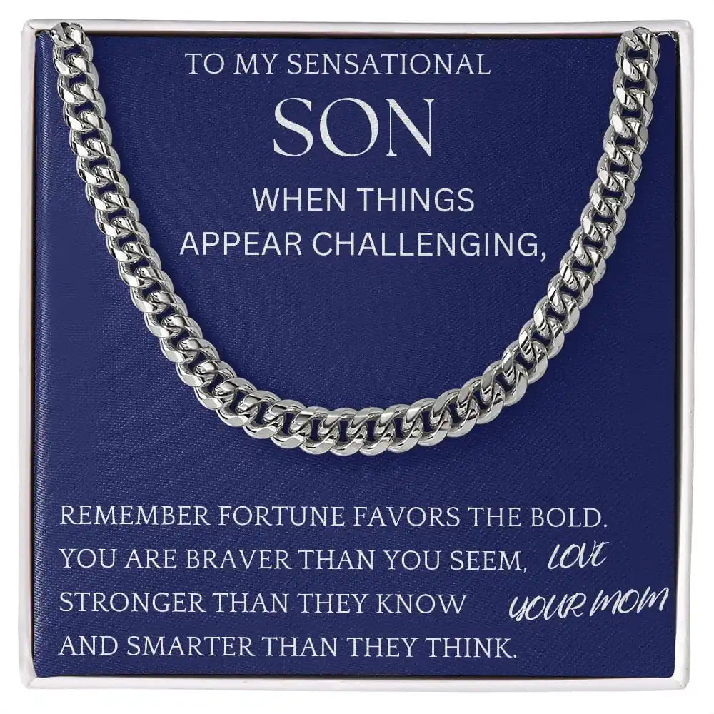 Fortune Favors The Bold Chain Jewelry For Son Christmas Present For Men Gift for Jewelry | Gifting2Go