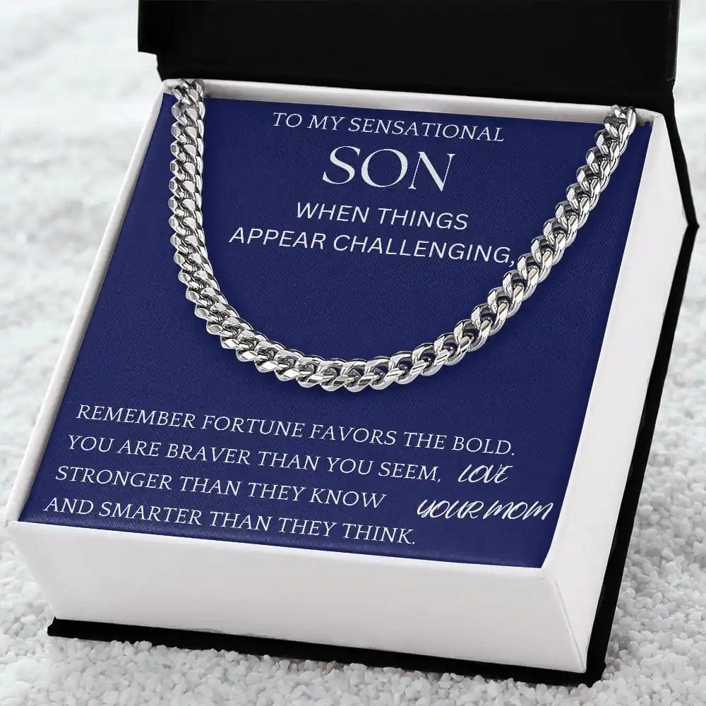 Fortune Favors The Bold Chain Jewelry For Son Christmas Present For Men Gift for Jewelry | Gifting2Go
