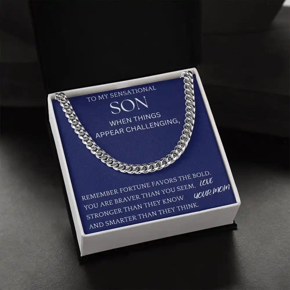Fortune Favors The Bold Chain Jewelry For Son Christmas Present For Men Gift for Jewelry | Gifting2Go