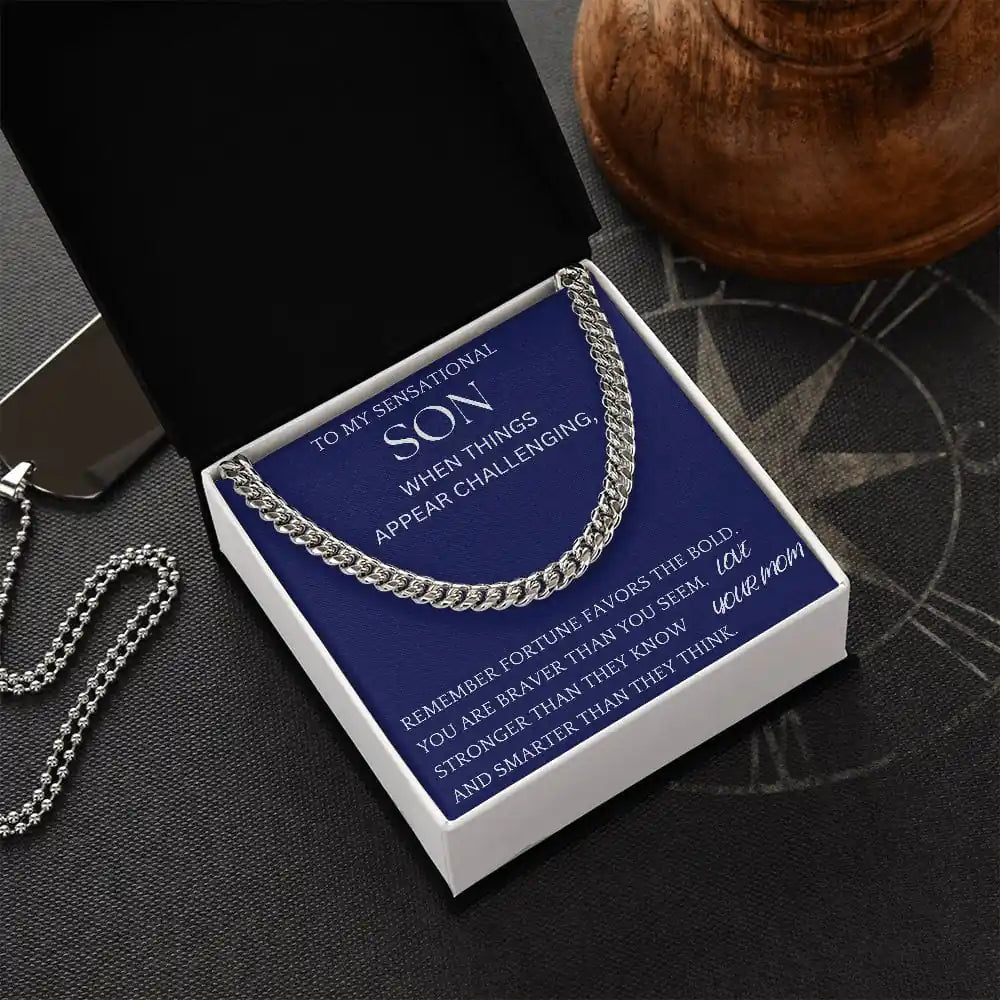 Fortune Favors The Bold Chain Jewelry For Son Christmas Present For Men Gift for Jewelry | Gifting2Go