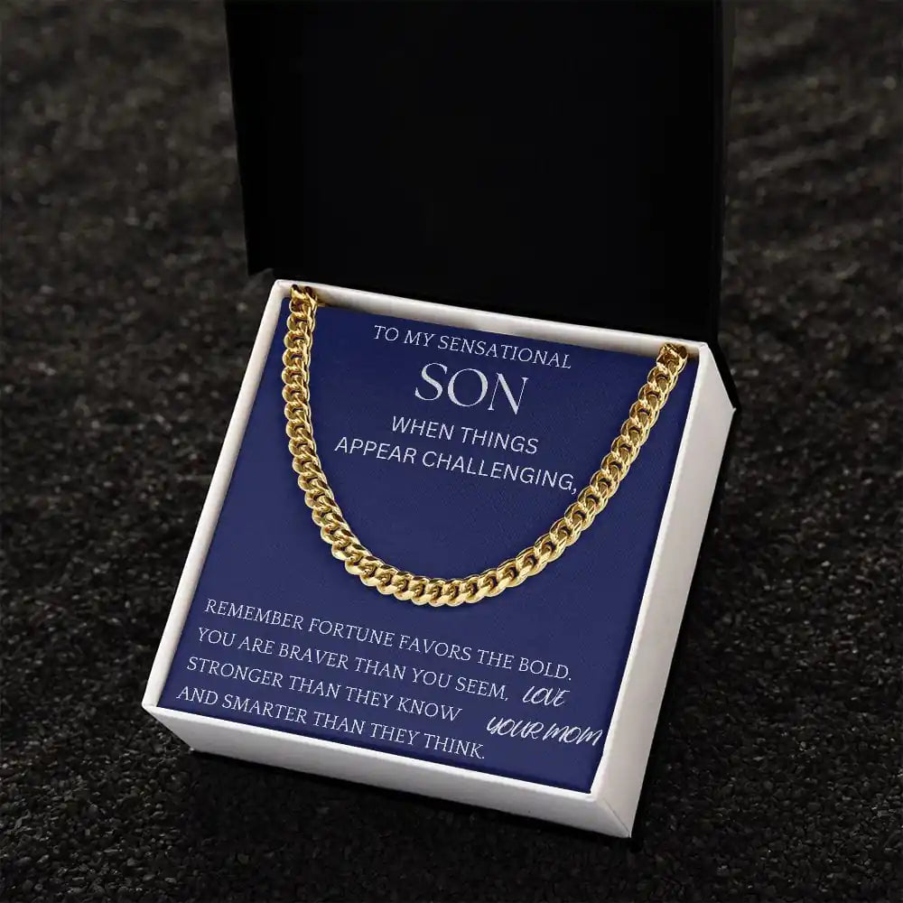 Fortune Favors The Bold Chain Jewelry For Son Christmas Present For Men Gift for Jewelry | Gifting2Go