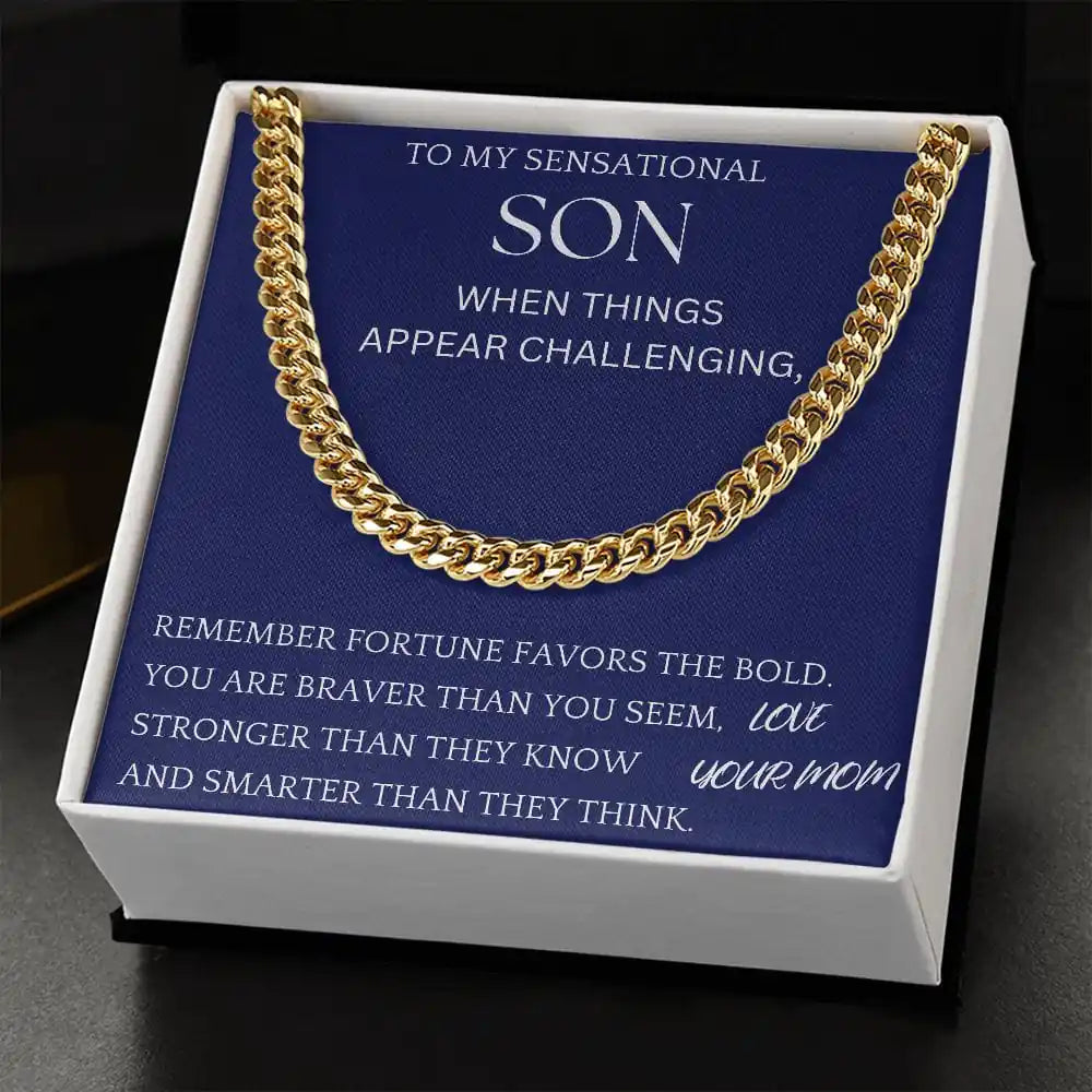 Fortune Favors The Bold Chain Jewelry For Son Christmas Present For Men Gift for Jewelry | Gifting2Go