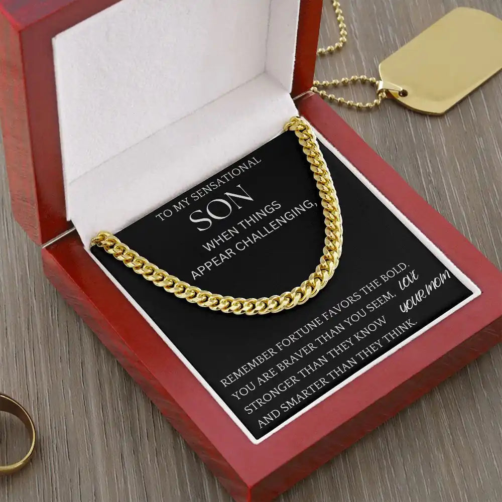 Fortune Favors The Bold Chain Jewelry Gift For Son Gift for Jewelry | Gifting2Go