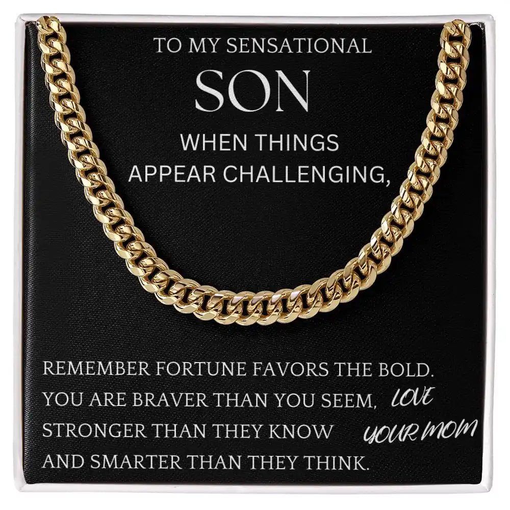 Fortune Favors The Bold Chain Jewelry Gift For Son Gift for Jewelry | Gifting2Go