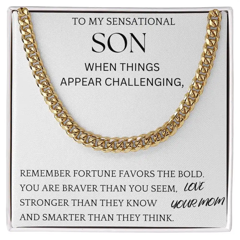 Fortune Favors The Bold Chain Jewelry Gift For Son Gift for Jewelry | Gifting2Go