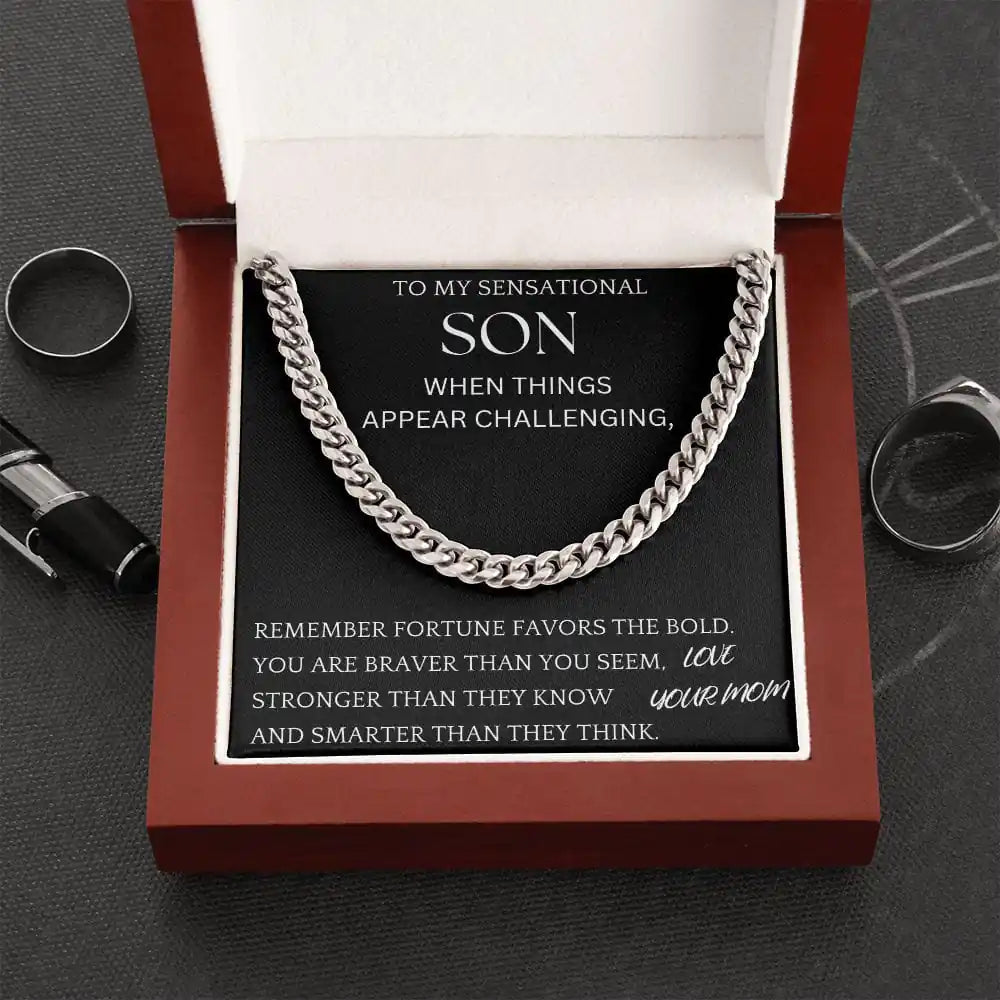 Fortune Favors The Bold Chain Jewelry Gift For Son Gift for Jewelry | Gifting2Go