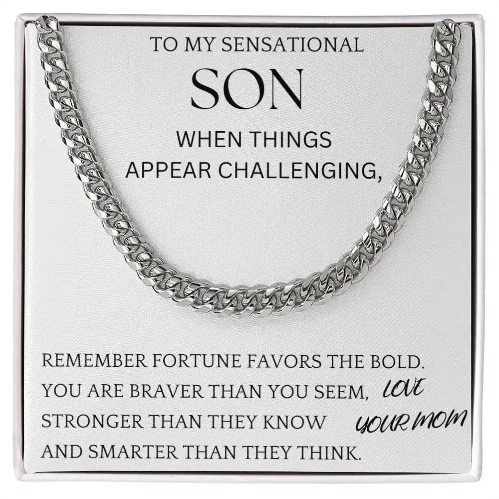 Fortune Favors The Bold Chain Jewelry Gift For Son Gift for Jewelry | Gifting2Go