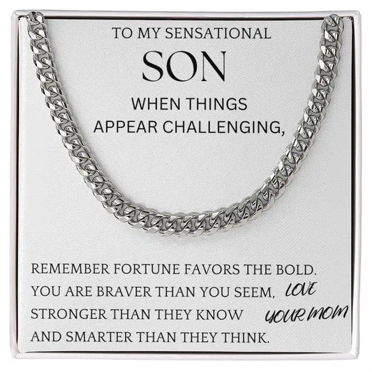 Fortune Favors The Bold Chain Jewelry Gift For Son Gift for Jewelry | Gifting2Go