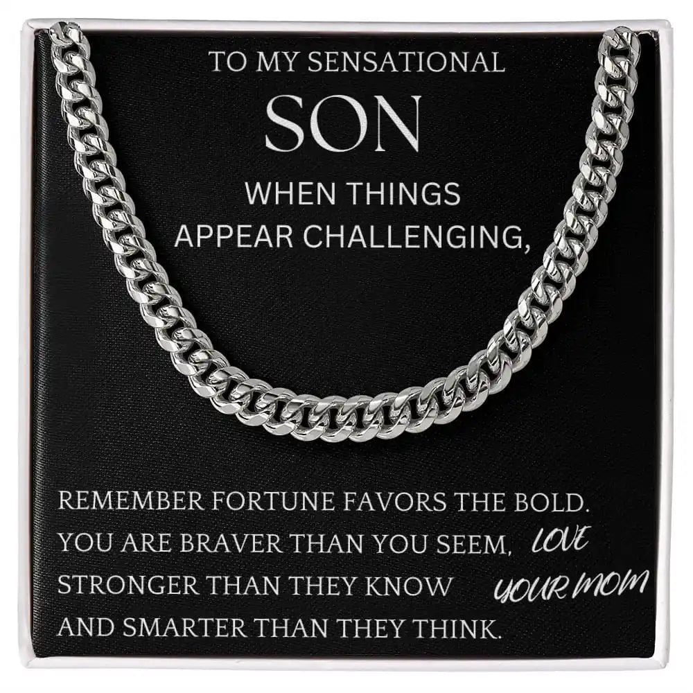 Fortune Favors The Bold Chain Jewelry Gift For Son Gift for Jewelry | Gifting2Go