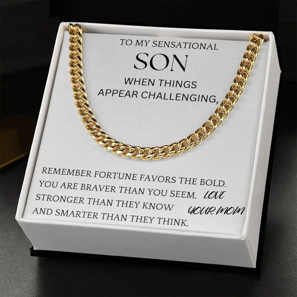 Fortune Favors The Bold Chain Jewelry Gift For Son Gift for Jewelry | Gifting2Go