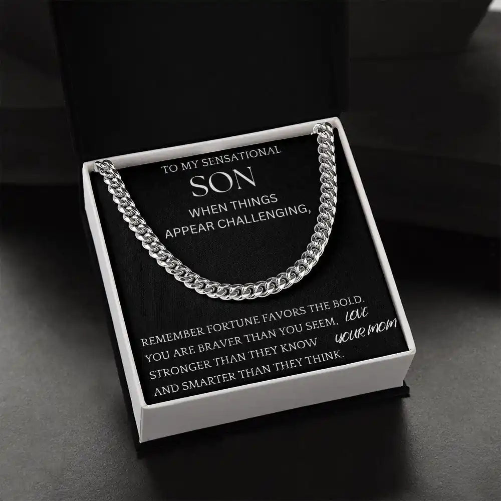 Fortune Favors The Bold Chain Jewelry Gift For Son Gift for Jewelry | Gifting2Go