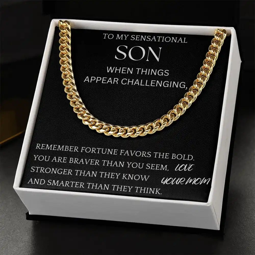 Fortune Favors The Bold Chain Jewelry Gift For Son Gift for Jewelry | Gifting2Go