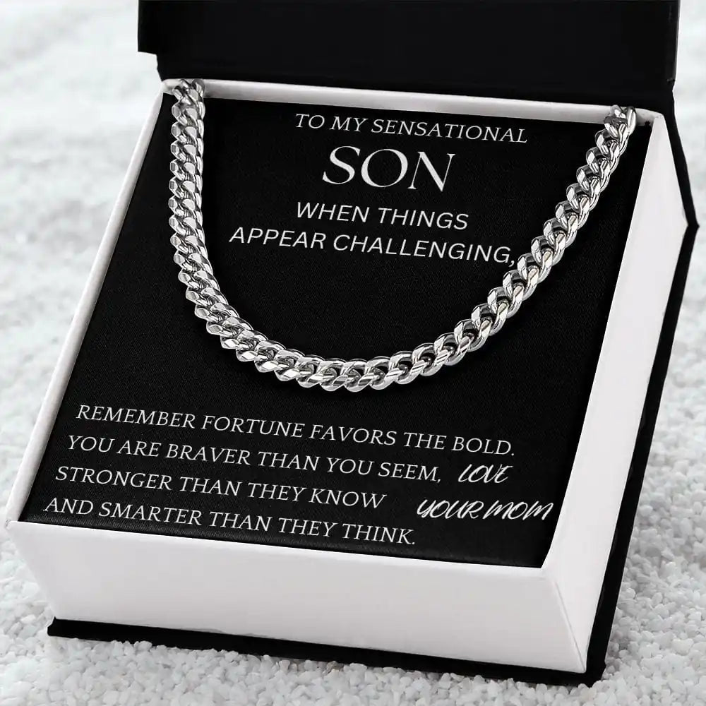 Fortune Favors The Bold Chain Jewelry Gift For Son Gift for Jewelry | Gifting2Go