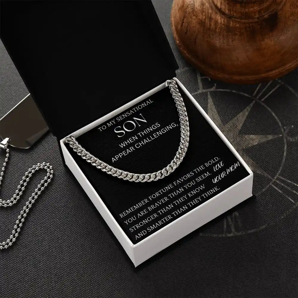 Fortune Favors The Bold Chain Jewelry Gift For Son Gift for Jewelry | Gifting2Go
