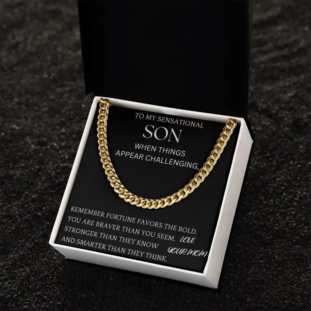 Fortune Favors The Bold Chain Jewelry Gift For Son Gift for Jewelry | Gifting2Go