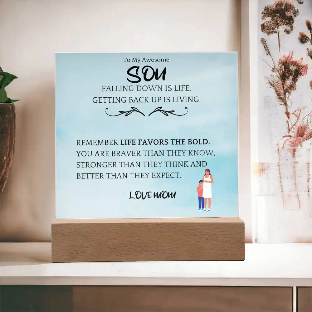 Get Back Up Gift For Son Acrylic Plaque Gift for 708 - Home & Garden > Decor > Decorative Plaques | Gifting2Go