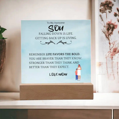 Get Back Up Gift For Son Acrylic Plaque Gift for 708 - Home & Garden > Decor > Decorative Plaques | Gifting2Go