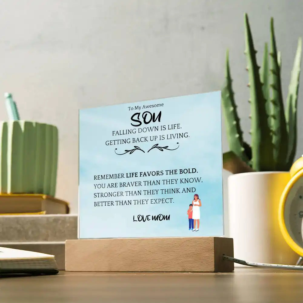 Get Back Up Gift For Son Acrylic Plaque Gift for 708 - Home & Garden > Decor > Decorative Plaques | Gifting2Go