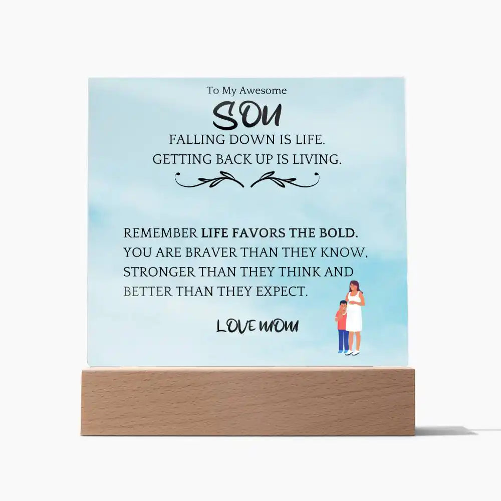 Get Back Up Gift For Son Acrylic Plaque Gift for 708 - Home & Garden > Decor > Decorative Plaques | Gifting2Go