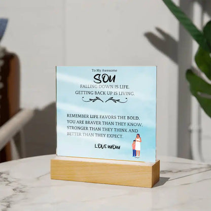 Get Back Up Gift For Son Acrylic Plaque Gift for 708 - Home & Garden > Decor > Decorative Plaques | Gifting2Go