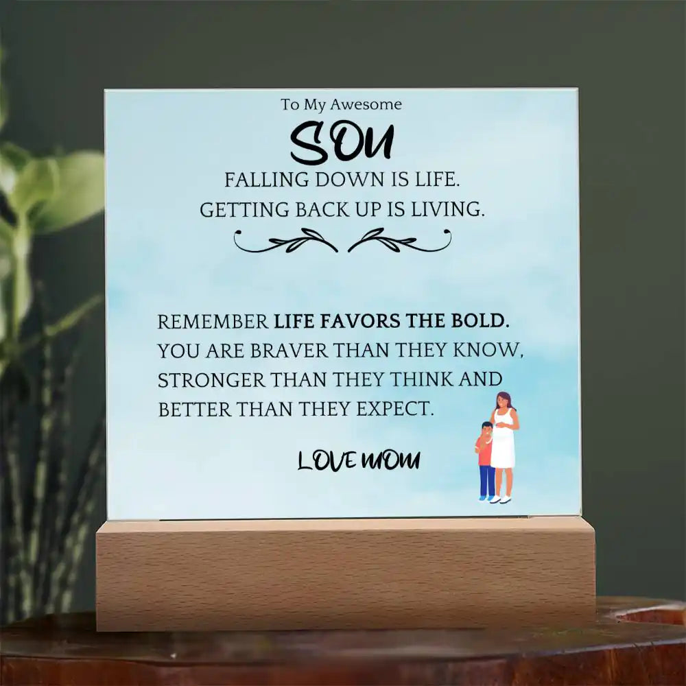 Get Back Up Gift For Son Acrylic Plaque Gift for 708 - Home & Garden > Decor > Decorative Plaques | Gifting2Go