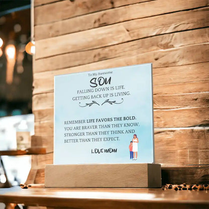 Get Back Up Gift For Son Acrylic Plaque Gift for 708 - Home & Garden > Decor > Decorative Plaques | Gifting2Go