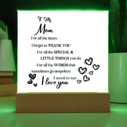 Gift For Mom Acrylic Plaque Gift for 708 - Home & Garden > Decor > Decorative Plaques | Gifting2Go