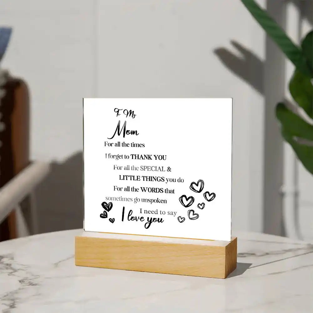 Gift For Mom Acrylic Plaque Gift for 708 - Home & Garden > Decor > Decorative Plaques | Gifting2Go