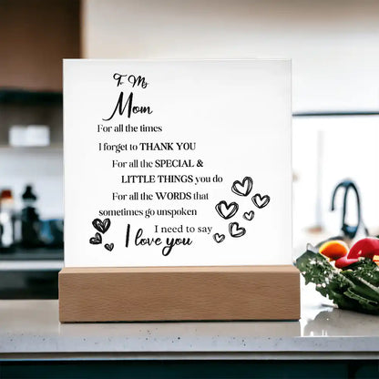 Gift For Mom Acrylic Plaque Gift for 708 - Home & Garden > Decor > Decorative Plaques | Gifting2Go