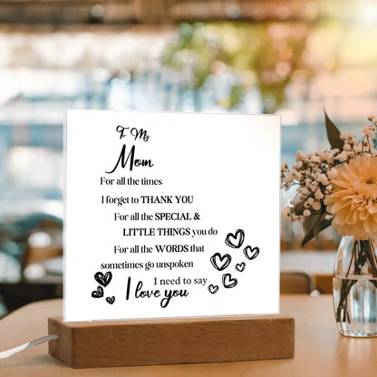 Gift For Mom Acrylic Plaque Gift for 708 - Home & Garden > Decor > Decorative Plaques | Gifting2Go