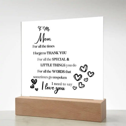 Gift For Mom Acrylic Plaque Gift for 708 - Home & Garden > Decor > Decorative Plaques | Gifting2Go