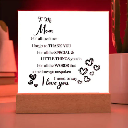 Gift For Mom Acrylic Plaque Gift for 708 - Home & Garden > Decor > Decorative Plaques | Gifting2Go