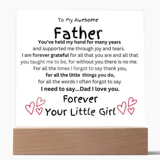 Held My Hand Acrylic Gift For Dad Gift for 708 - Home & Garden > Decor > Decorative Plaques | Gifting2Go