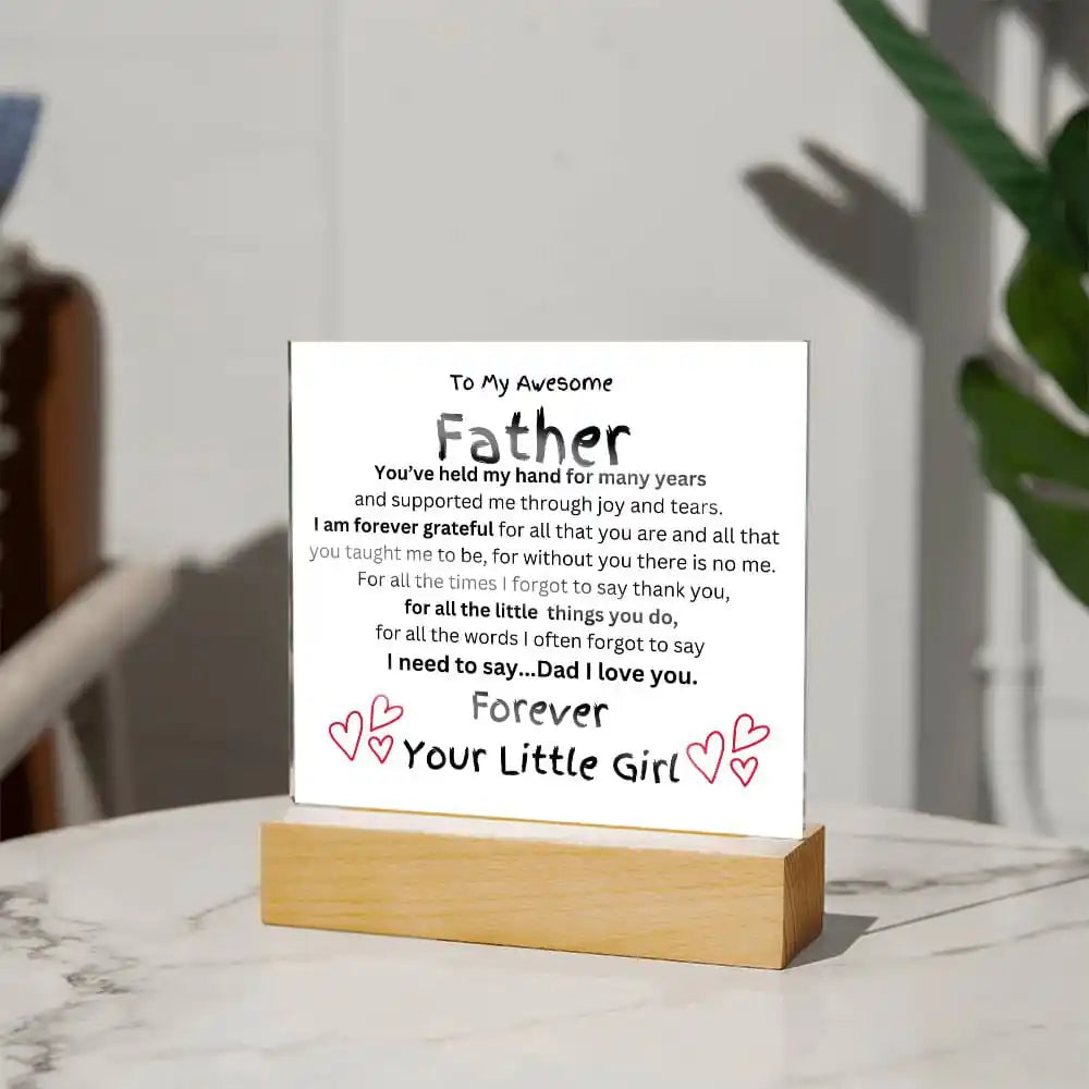 Held My Hand Acrylic Gift For Dad Gift for 708 - Home & Garden > Decor > Decorative Plaques | Gifting2Go