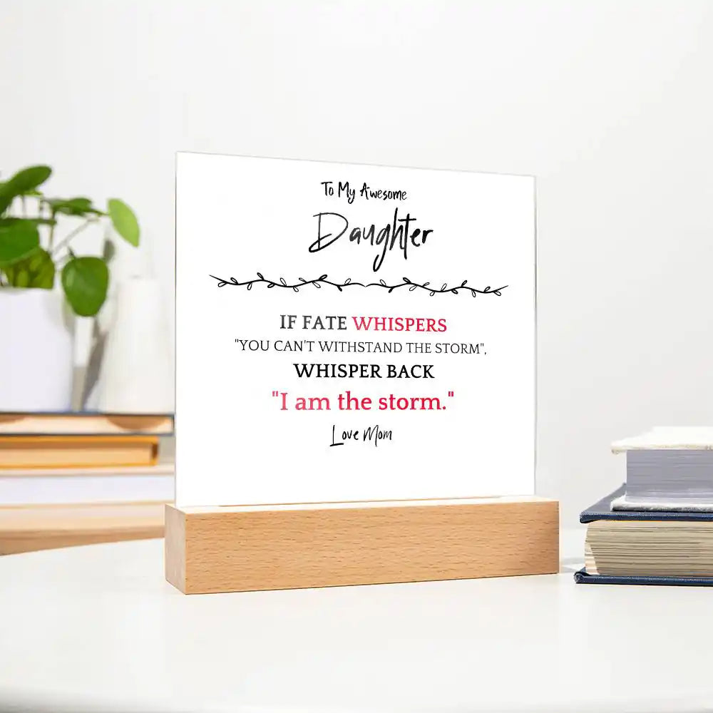 I Am The Storm Gift For Daughter Acrylic Plaque Gift for 708 - Home & Garden > Decor > Decorative Plaques | Gifting2Go