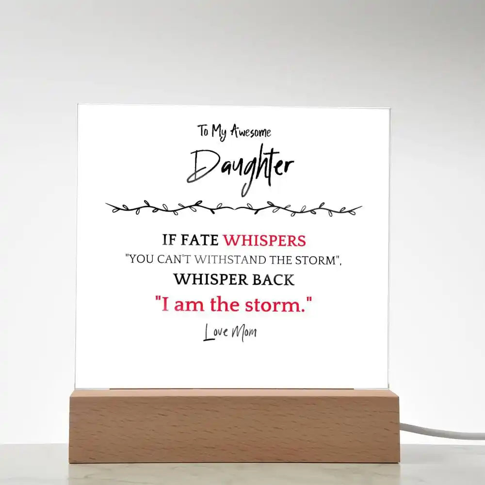 I Am The Storm Gift For Daughter Acrylic Plaque Gift for 708 - Home & Garden > Decor > Decorative Plaques | Gifting2Go
