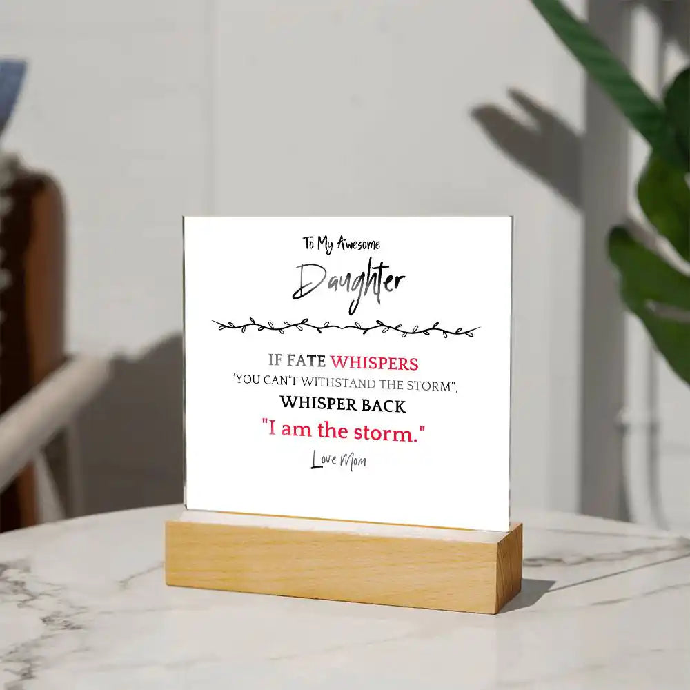 I Am The Storm Gift For Daughter Acrylic Plaque Gift for 708 - Home & Garden > Decor > Decorative Plaques | Gifting2Go