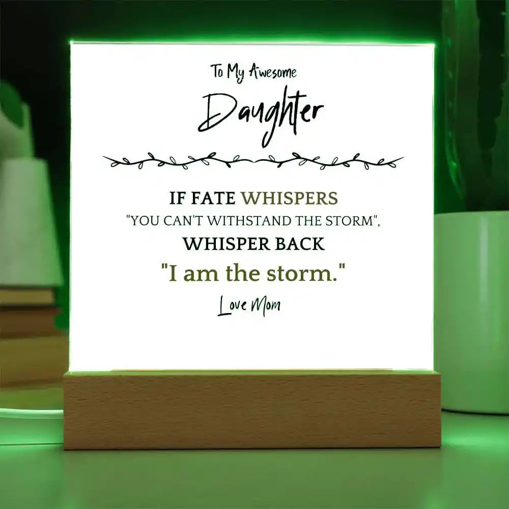 I Am The Storm Gift For Daughter Acrylic Plaque Gift for 708 - Home & Garden > Decor > Decorative Plaques | Gifting2Go