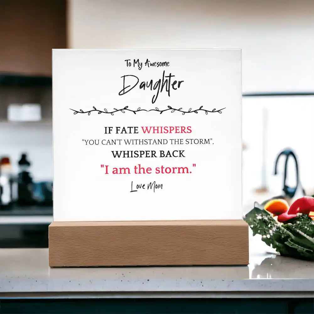 I Am The Storm Gift For Daughter Acrylic Plaque Gift for 708 - Home & Garden > Decor > Decorative Plaques | Gifting2Go