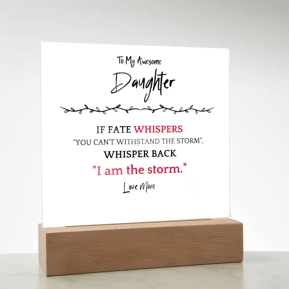 I Am The Storm Gift For Daughter Acrylic Plaque Gift for 708 - Home & Garden > Decor > Decorative Plaques | Gifting2Go