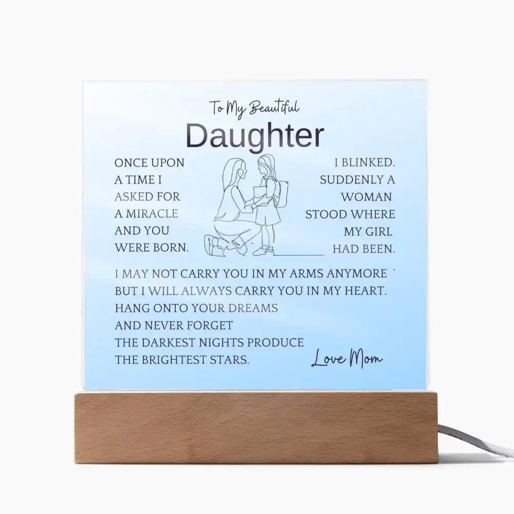 In My Heart Gift For Daughter Acrylic Plaque Gift for 708 - Home & Garden > Decor > Decorative Plaques | Gifting2Go