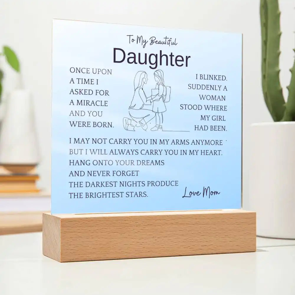 In My Heart Gift For Daughter Acrylic Plaque Gift for 708 - Home & Garden > Decor > Decorative Plaques | Gifting2Go
