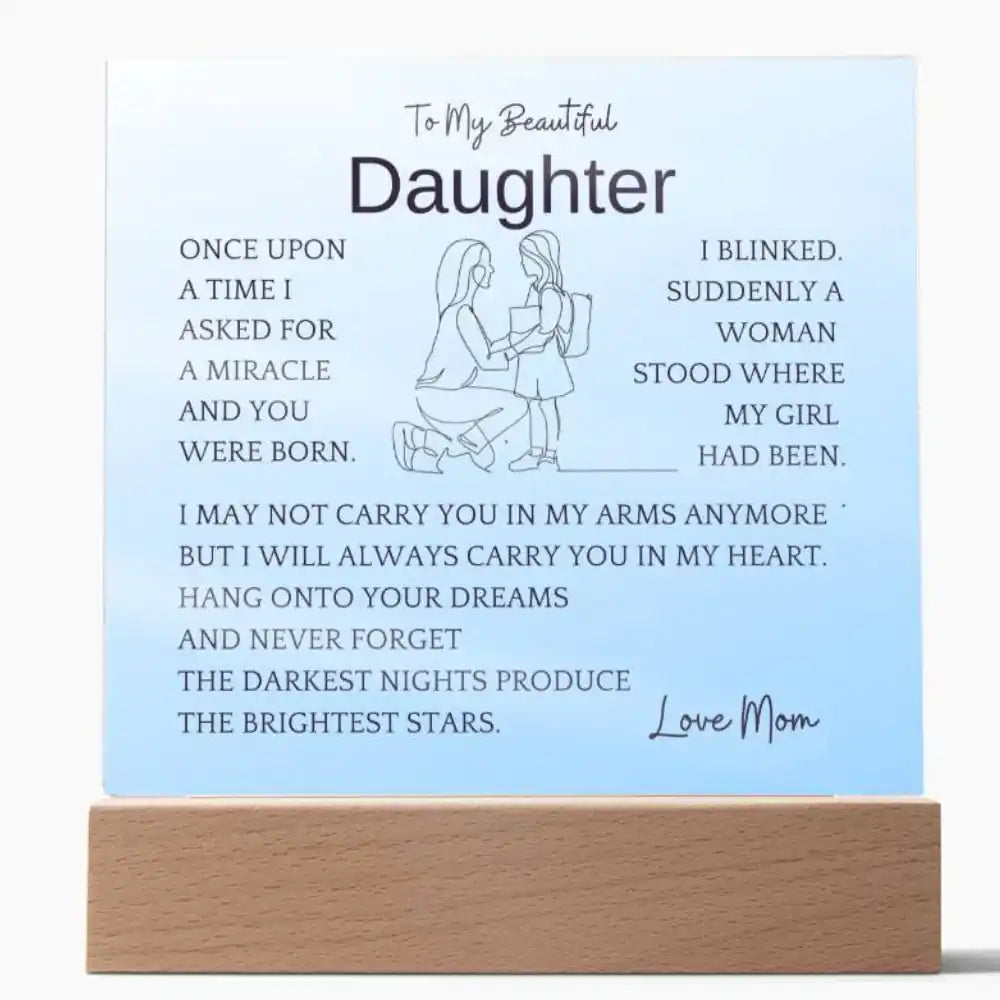 In My Heart Gift For Daughter Acrylic Plaque Gift for 708 - Home & Garden > Decor > Decorative Plaques | Gifting2Go