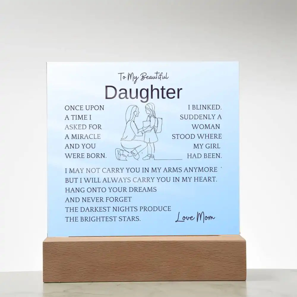 In My Heart Gift For Daughter Acrylic Plaque Gift for 708 - Home & Garden > Decor > Decorative Plaques | Gifting2Go
