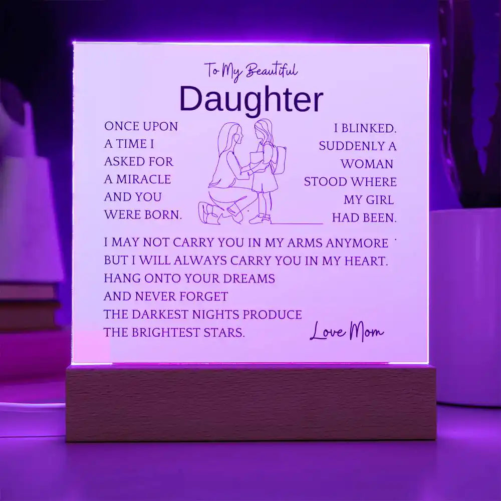 In My Heart Gift For Daughter Acrylic Plaque Gift for 708 - Home & Garden > Decor > Decorative Plaques | Gifting2Go