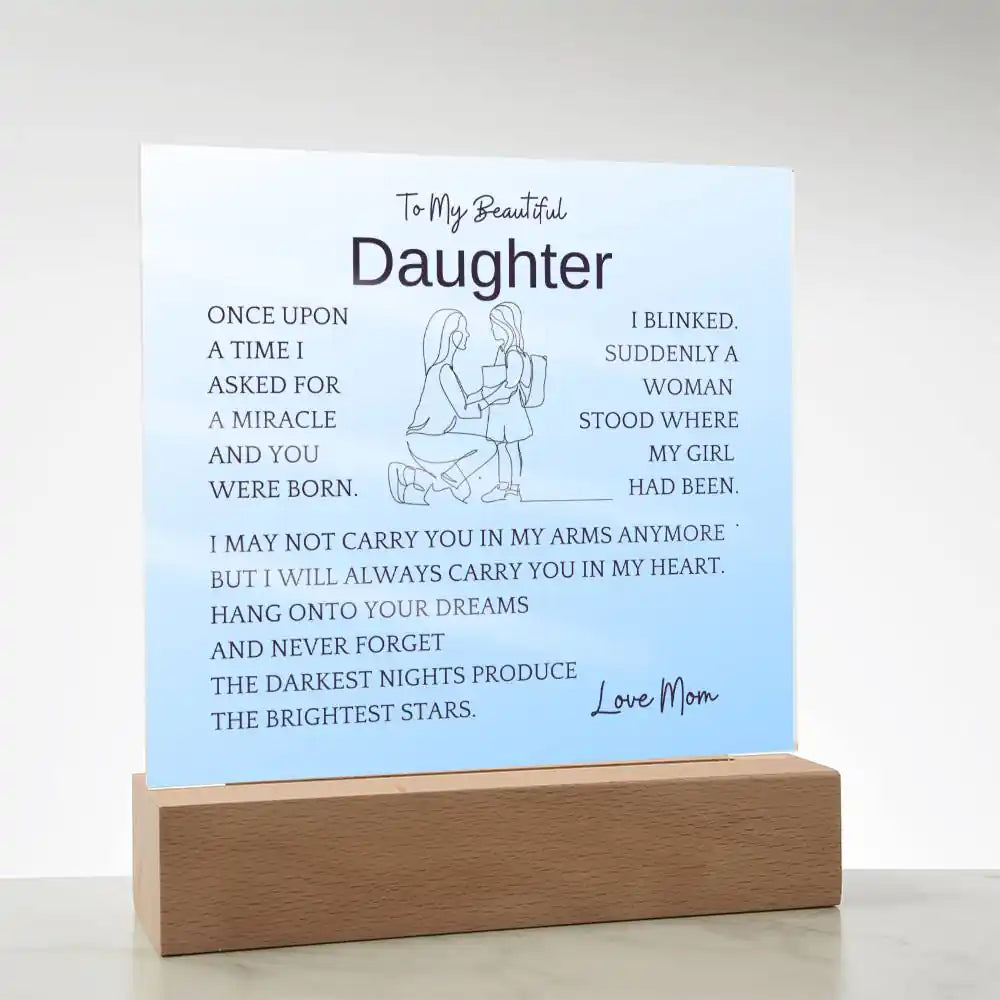 In My Heart Gift For Daughter Acrylic Plaque Gift for 708 - Home & Garden > Decor > Decorative Plaques | Gifting2Go